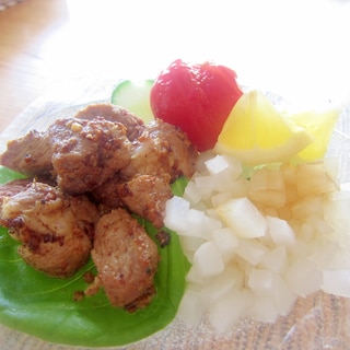 緑豆の都城産豚ロースステーキと野菜サラダグリル